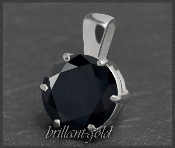 3,51ct Brillant Anhänger aus 585 Gold, schwarz